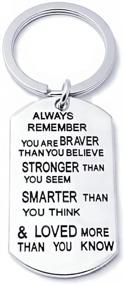 img 4 attached to Stainless Steel Key Chain Ring You Are Braver Stronger Smarter Than You Think Pendant Family Friend Gift (Zinc Alloy)
