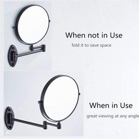 img 1 attached to Oil Rubbed Bronze Wall Mounted Magnifying Mirror - 8 Inch Double-Sided Swivel Makeup Mirror with 10x Magnification and 12 Inch Extension by HIHIA