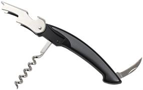 img 2 attached to 🍷 USA Stocking Stuffer Wine Openers Set - Corkscrew Bottle Opener, Foil Cutter Key for Waiters & Bartenders (Dim Grey on Black)