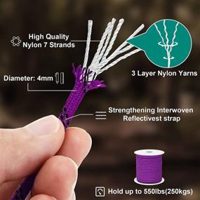 img 2 attached to 🏕️ Balit Reflective 550 Paracord: Durable 4mm Tent Rope with 7 Strands, Windproof & Reflective Guylines Spool - Ideal for Camping, Outdoor Activities, and Emergency Situations