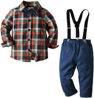 🧒 nwada burgundy boys' clothing sets with gentleman suspenders for children logo