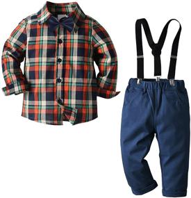 img 4 attached to 🧒 Nwada Burgundy Boys' Clothing Sets with Gentleman Suspenders for Children