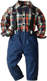 img 3 attached to 🧒 Nwada Burgundy Boys' Clothing Sets with Gentleman Suspenders for Children