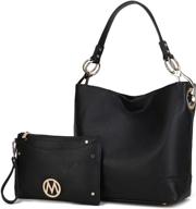 explore stylish mkf hobo purses for women in pu leather - top handle designer shoulder handbag with pockets logo
