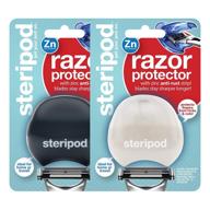 steripod razorpod - premium clip-on 💈 razor protector 2-pack: black pearl & pearl white logo