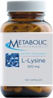 metabolic maintenance l lysine 500 capsules logo