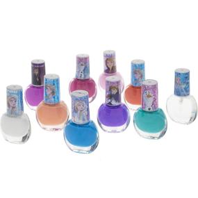 img 3 attached to 🎠 Disney Frozen 2 - Townley Girl Non-Toxic Peel-Off Water-Based Natural Safe Quick Dry Nail Polish Set for Kids Toddlers Girls, Glittery & Opaque Colors, Ages 3+ (18 Pcs)