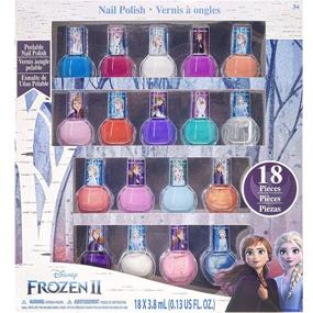 img 4 attached to 🎠 Disney Frozen 2 - Townley Girl Non-Toxic Peel-Off Water-Based Natural Safe Quick Dry Nail Polish Set for Kids Toddlers Girls, Glittery & Opaque Colors, Ages 3+ (18 Pcs)