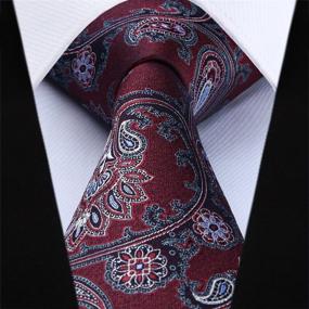 img 3 attached to 🎩 Burgundy Paisley Handkerchief by HISDERN: Perfect for Weddings and Special Occasions
