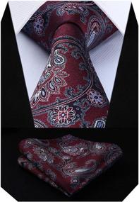 img 4 attached to 🎩 Burgundy Paisley Handkerchief by HISDERN: Perfect for Weddings and Special Occasions