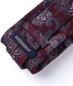 img 1 attached to 🎩 Burgundy Paisley Handkerchief by HISDERN: Perfect for Weddings and Special Occasions