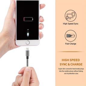 img 2 attached to 🔌 6-Pack Boost Chargers: 8-in Nylon Braided Fast Charging USB Power Cable for Smartphones, Tablets, and More – Multi USB Charger Station & Cell Phone Cord - White/Grey