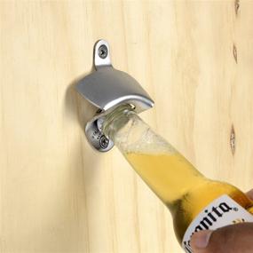 img 1 attached to 🍺 Barware Gear: Premium Stainless Steel Wall Mounted Bottle Opener Kit with Free Mounting Screws - Effortlessly Pop Open Soda and Beer Bottles