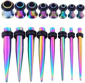 img 3 attached to 🔳 Bodystars Ear Gauges Stretching Kit: 36Pcs Stainless Steel Tapers and Plugs Set for Heavy Metal, Punk Rock, Tattoo, Street or Daily Wear