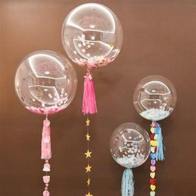 img 3 attached to 🎈 DANIDEER Clear BoBo Balloons: 100 PCS Transparent Helium Balloons for Stunning Birthday, Wedding, Christmas, and Party Decorations