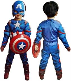 img 1 attached to 💪 Muscle-Packed Captain America Costume: A Classic Marvel Superhero Outfit