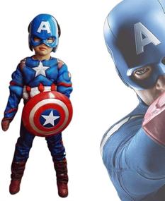 img 3 attached to 💪 Muscle-Packed Captain America Costume: A Classic Marvel Superhero Outfit