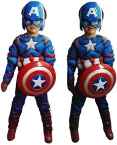 img 2 attached to 💪 Muscle-Packed Captain America Costume: A Classic Marvel Superhero Outfit