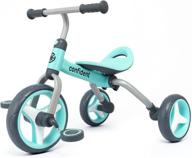 🚲 blue 3 in 1 toddler tricycle gift: folding kids trike & baby balance bike with detachable pedal and training wheels for 2-4 years old boys girls - outdoor riding toys logo