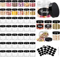 🌈 48pcs clear 4oz plastic jars with wide mouth, black lids - stackable, empty slime & beauty containers - refillable airtight travel storage for kitchen, beauty products, and more логотип