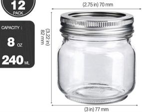 img 3 attached to 🍯 KAMOTA Mason Jars 8 oz: Perfect for Jam, Honey, Wedding & Shower Favors – 12 Pack with Regular Lids and Bands, Plus 20 Whiteboard Labels!
