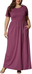 img 2 attached to Stylish and Comfortable Women's Plus Size Maxi Dresses - KARALIN Short Sleeve with Pockets