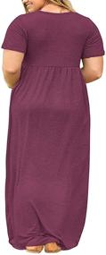 img 3 attached to Stylish and Comfortable Women's Plus Size Maxi Dresses - KARALIN Short Sleeve with Pockets