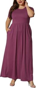 img 1 attached to Stylish and Comfortable Women's Plus Size Maxi Dresses - KARALIN Short Sleeve with Pockets