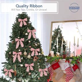 img 3 attached to 🎄 Royal Imports Red/White Candy Cane Christmas Ribbon: 2.5" Peppermint Design for Floral Crafts, Holiday Decorations - 50 Yard Roll (150 FT Spool) Bulk