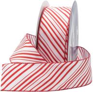 🎄 royal imports red/white candy cane christmas ribbon: 2.5" peppermint design for floral crafts, holiday decorations - 50 yard roll (150 ft spool) bulk logo