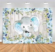 🐘 sensfun floral elephant backdrop: stunning blue elephant baby shower birthday background with upgraded vinyl and sweet watercolor flowers - perfect backdrops for boy's little elephant baby shower decorations (7x5ft) logo