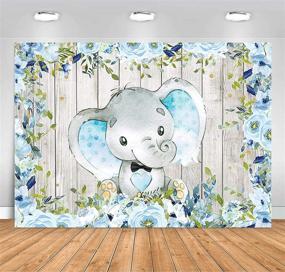 img 4 attached to 🐘 Sensfun Floral Elephant Backdrop: Stunning Blue Elephant Baby Shower Birthday Background with Upgraded Vinyl and Sweet Watercolor Flowers - Perfect Backdrops for Boy's Little Elephant Baby Shower Decorations (7x5ft)