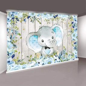 img 3 attached to 🐘 Sensfun Floral Elephant Backdrop: Stunning Blue Elephant Baby Shower Birthday Background with Upgraded Vinyl and Sweet Watercolor Flowers - Perfect Backdrops for Boy's Little Elephant Baby Shower Decorations (7x5ft)