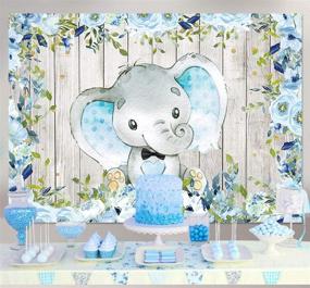 img 2 attached to 🐘 Sensfun Floral Elephant Backdrop: Stunning Blue Elephant Baby Shower Birthday Background with Upgraded Vinyl and Sweet Watercolor Flowers - Perfect Backdrops for Boy's Little Elephant Baby Shower Decorations (7x5ft)