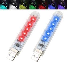 img 4 attached to 🌈 KSRIDOTE 2 PCS Mini USB LED Lights - Enhanced RGB USB LED Car Lights for Ambient Lighting in Cars, Parties, Home and Office Decorations