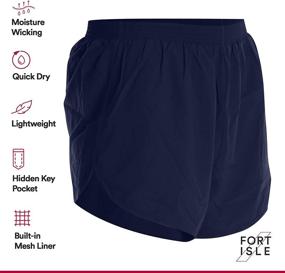 img 2 attached to 🏃 Fort Isle Men's Lightweight Running Shorts - Quick Dry & Breathable Gym Jogging Shorts for Racing