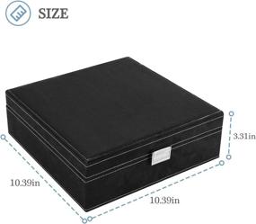 img 3 attached to 💍 ProCase Jewelry Box Organizer for Women and Girls - Two Layer Jewelry Display Storage Holder Case for Necklaces, Earrings, Bracelets, Rings, and Watches in Black Color