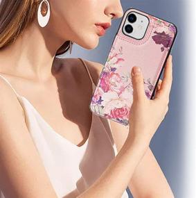 img 3 attached to 🌸 Crosspace Wallet Case for iPhone 12/iPhone 12 Pro 5G 6.1 inch - with Card Holder, Special Design, Premium PU Leather Flip Case - Pink Flower - Suitable for Crosspace (6.1&#34;, 2020)