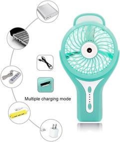 img 1 attached to Ehomely Portable Handheld USB Rechargeable Battery Fan for Cooling, Water Mist & Heat Stroke Prevention - Personal Misting Fan