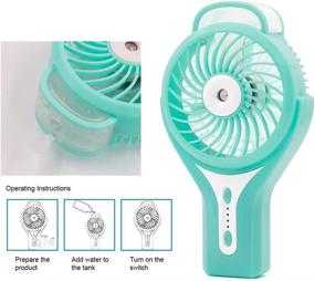 img 3 attached to Ehomely Portable Handheld USB Rechargeable Battery Fan for Cooling, Water Mist & Heat Stroke Prevention - Personal Misting Fan