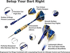img 2 attached to 🎯 SHOT TAKER CO. EST. 2017 6pc Steel Tip Darts Set - Professional Darts for Dartboard - Complete Kit with Barrels, Shafts, O'Rings, Flights, Sharpener, and Wrench