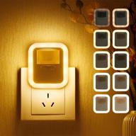 🌙 hzzopnos motion sensor night light: 10 brightness levels, warm white led, plug-in nightlight for bathroom, kitchen, stairs, hallway - 2 pack логотип