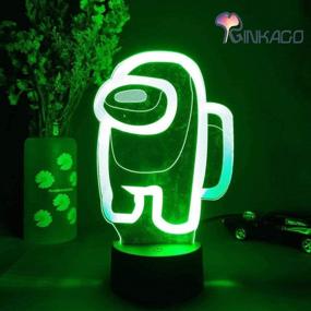 img 3 attached to 🛌 Enhance Bedroom Decor with Furnite Ginkago 3D Illusion Night Light- USB Powered Table Lamp with 7 Colors LED Lights and Touch Switch for Kids Gifts