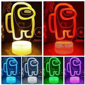 img 4 attached to 🛌 Enhance Bedroom Decor with Furnite Ginkago 3D Illusion Night Light- USB Powered Table Lamp with 7 Colors LED Lights and Touch Switch for Kids Gifts