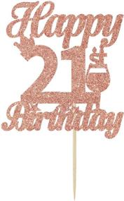 img 3 attached to 🎉 Rose Gold Glitter Cake Topper - Perfect Happy 21st Birthday Decor - Ideal Party Decoration for 21st Birthday Celebrations