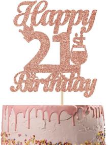 img 4 attached to 🎉 Rose Gold Glitter Cake Topper - Perfect Happy 21st Birthday Decor - Ideal Party Decoration for 21st Birthday Celebrations