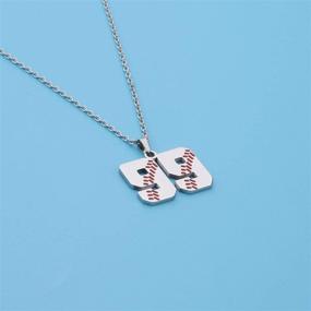 img 2 attached to ⚾ WSNANG Stainless Steel Baseball Jersey Number Necklace: Perfect Charm Pendant for Boys and Men