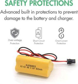img 1 attached to GLESOURCE 3.6V 900mAh Emergency/Exit Light Battery Compatible for Lithonia 🔋 ELB-B001, ELBB001, Lithonia EU2 LED, Interstate ANIC1566, Unitech 0253799 (2 Pack)