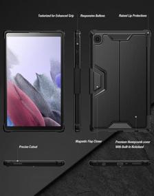 img 2 attached to 📱 Premium Poetic Explorer Heavy Duty Folio Case for Samsung Galaxy Tab A7 Lite 8.7 Inch 2021 (SM-T220/T225/T227) - Dual Layer Tough Drop Protection, Stand, Black