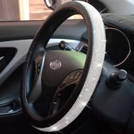 glam up your ride with silver bling bling rhinestone crystals car steering wheel cover - perfect handcrafted leather accessory for girls logo